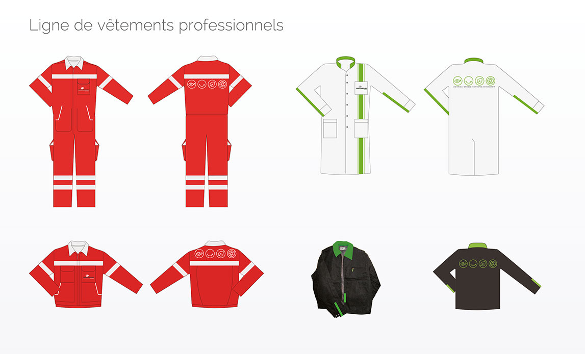 Ligne de vêtements professionnels